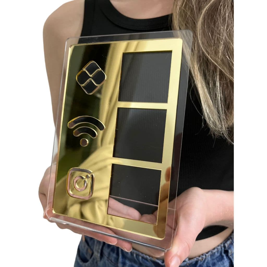 Placa Display Mesa Balcão Pix Wifi e Instagram Entrega Rápida