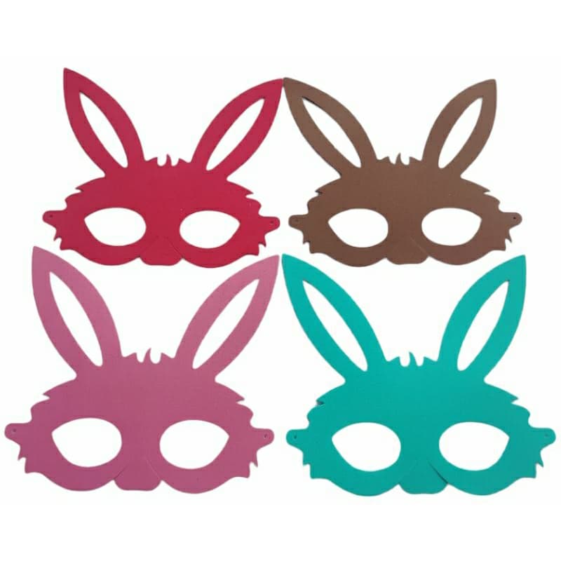 Máscara Eva Coelho Páscoa Festa 35 Unidades Coloridas Com Elástico
