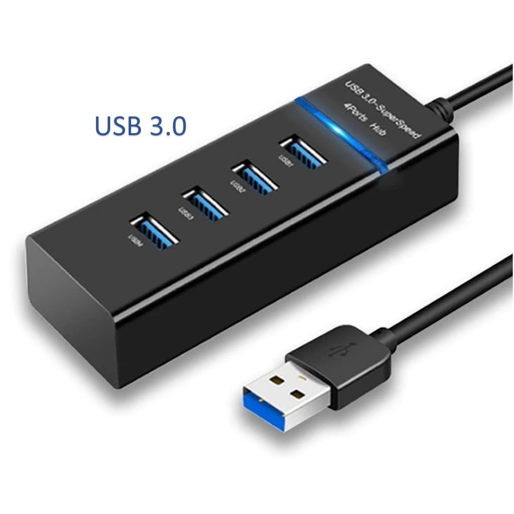 Hub Régua USB 3.0 com 4 Portas, Expansor Rápido 5Gbps de Alta Velocidade com Entradas USB