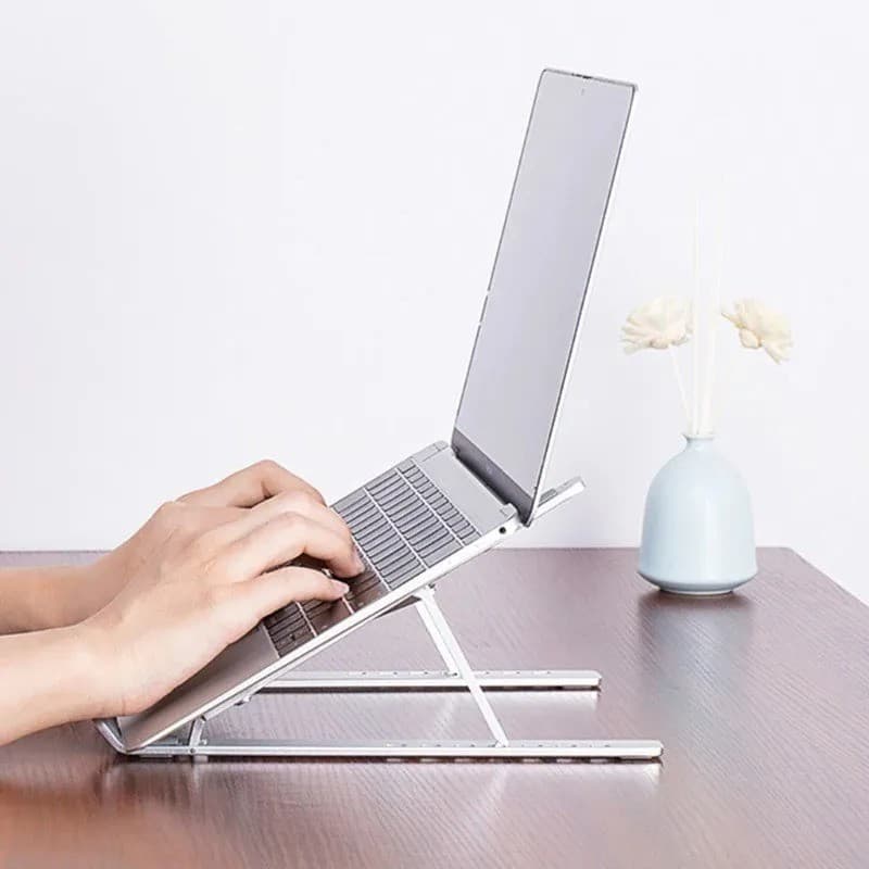 Suporte para notebook Tablet Macbook Dobrável Articulado Metálico Alumínio Ergonômico
