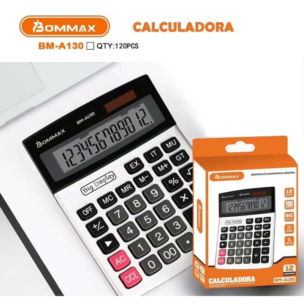 Calculadora Eletrônica 12 Dig - Bommax A130