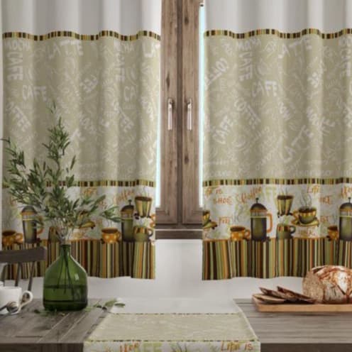 Cortina De Cozinha Para Vitro casa e decoração 200cm X 130cm - Vitro Encanto