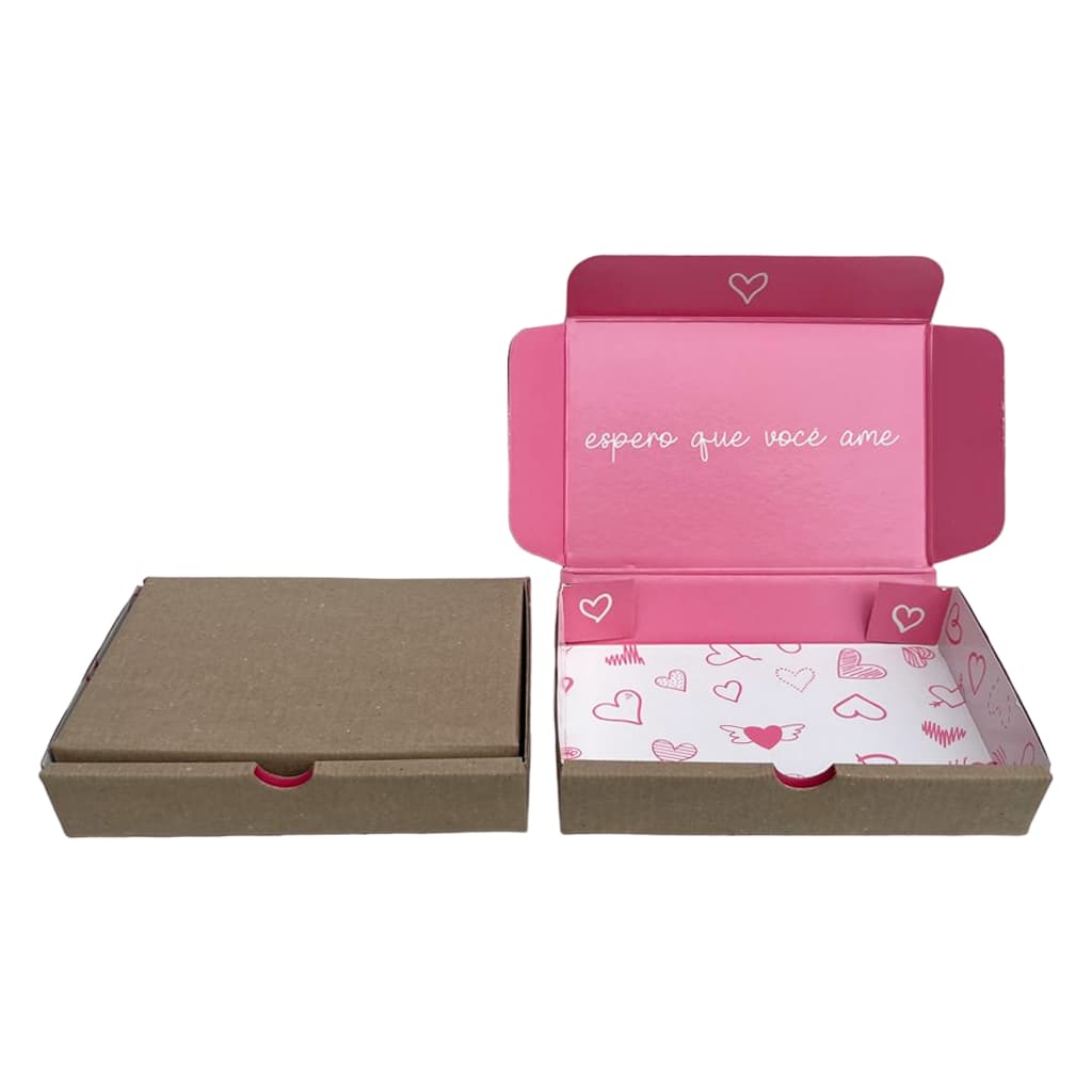 10 Caixas Mini Envios 16x11x3 Rosa Espero que você ame