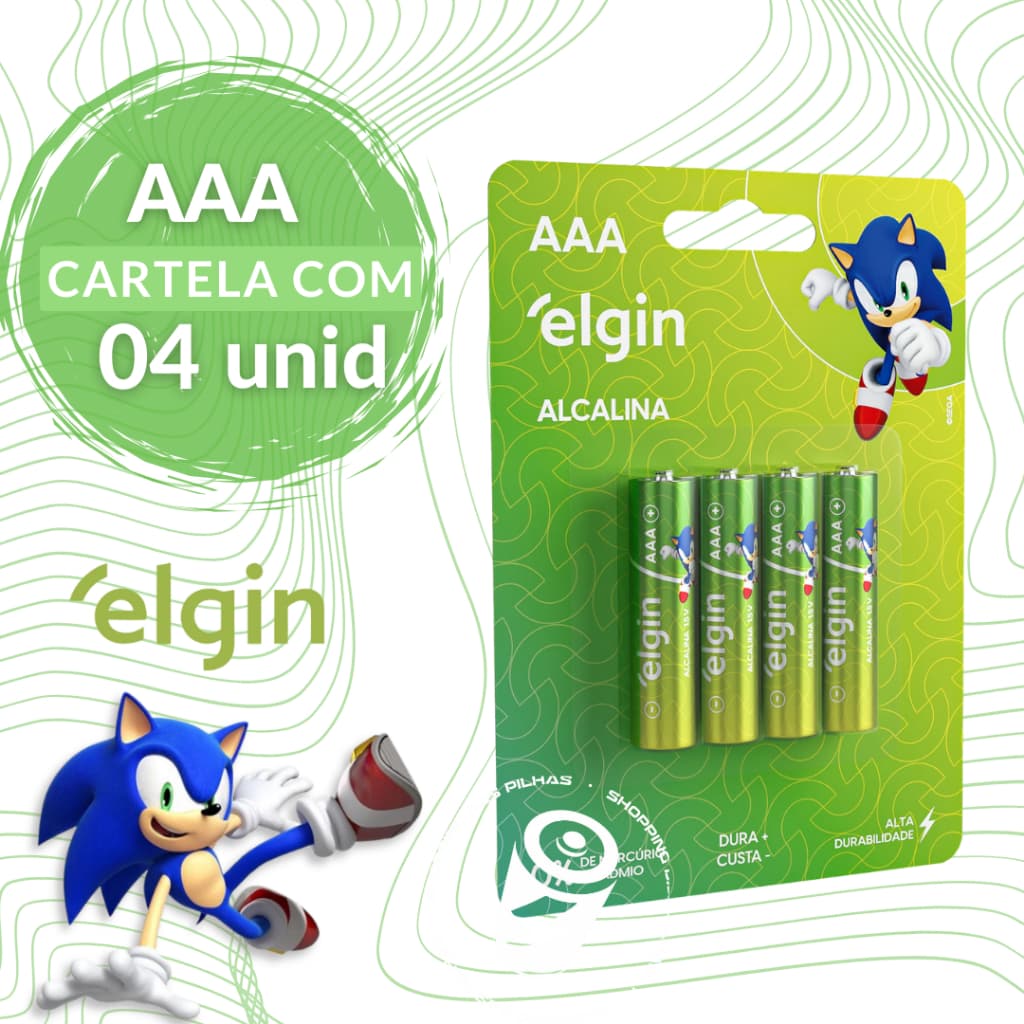 Pilha Alcalina Elgin Tamanho Aaa Blister C/4 Unidades