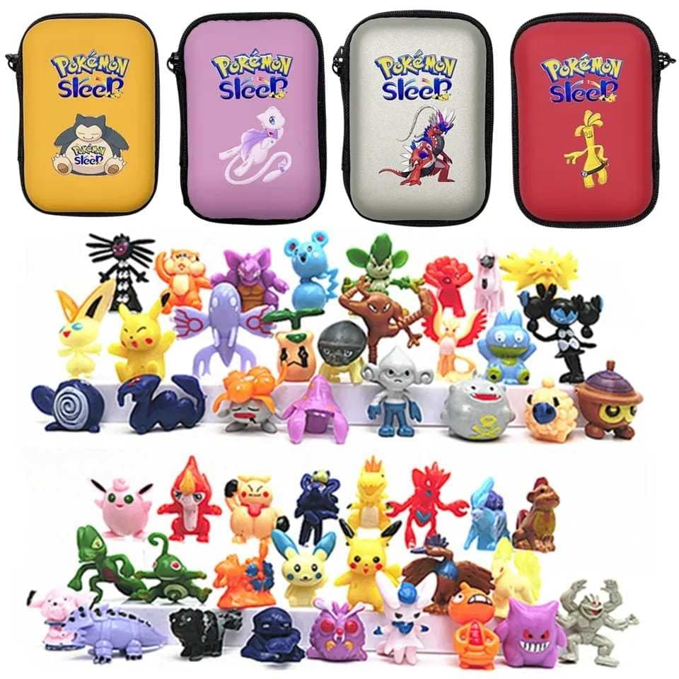 Figuras Pokémon 24 unidades de bonecos action figures diferentes aleatórios (2-3cm de altura) + Case/Estojo