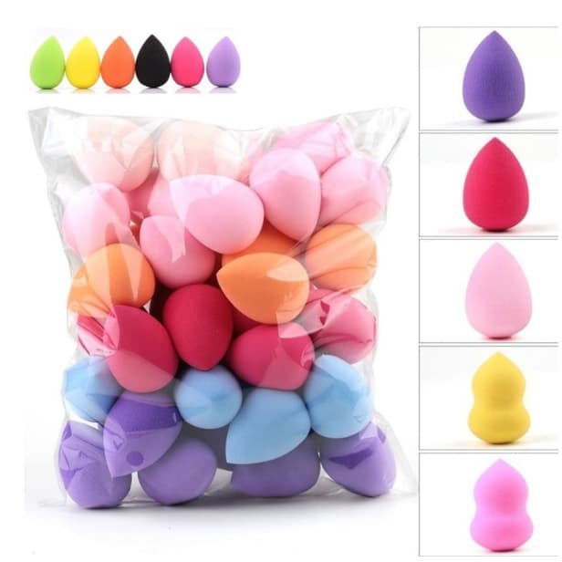 Kit de 6/12/24 Esponjas de Maquiagem - Perfeitas para Base, Corretivo e Contorno, Cores Vibrantes e Ecológicas
