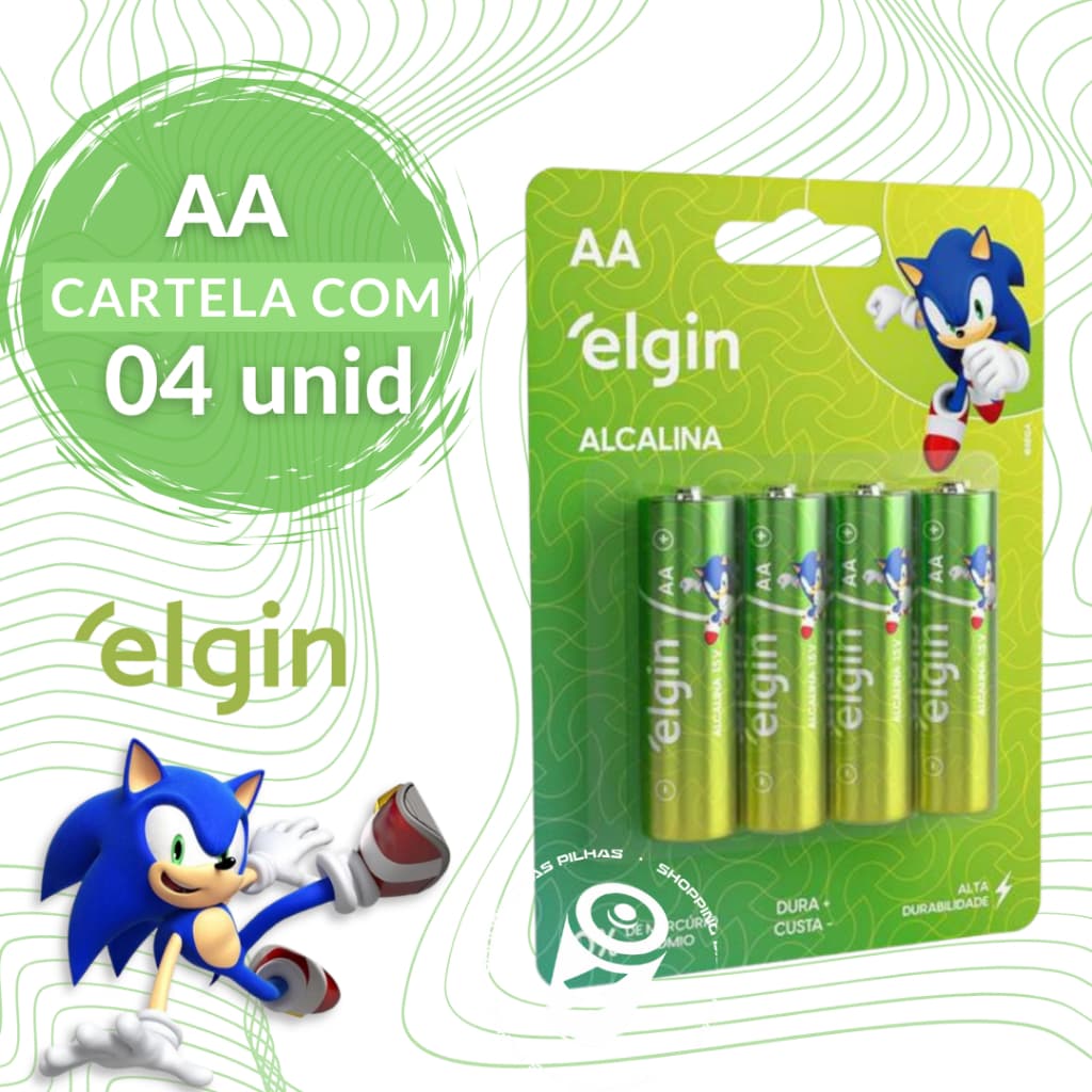Pilha Alcalina Elgin Tamanho Aa Blister C/4 Unidades