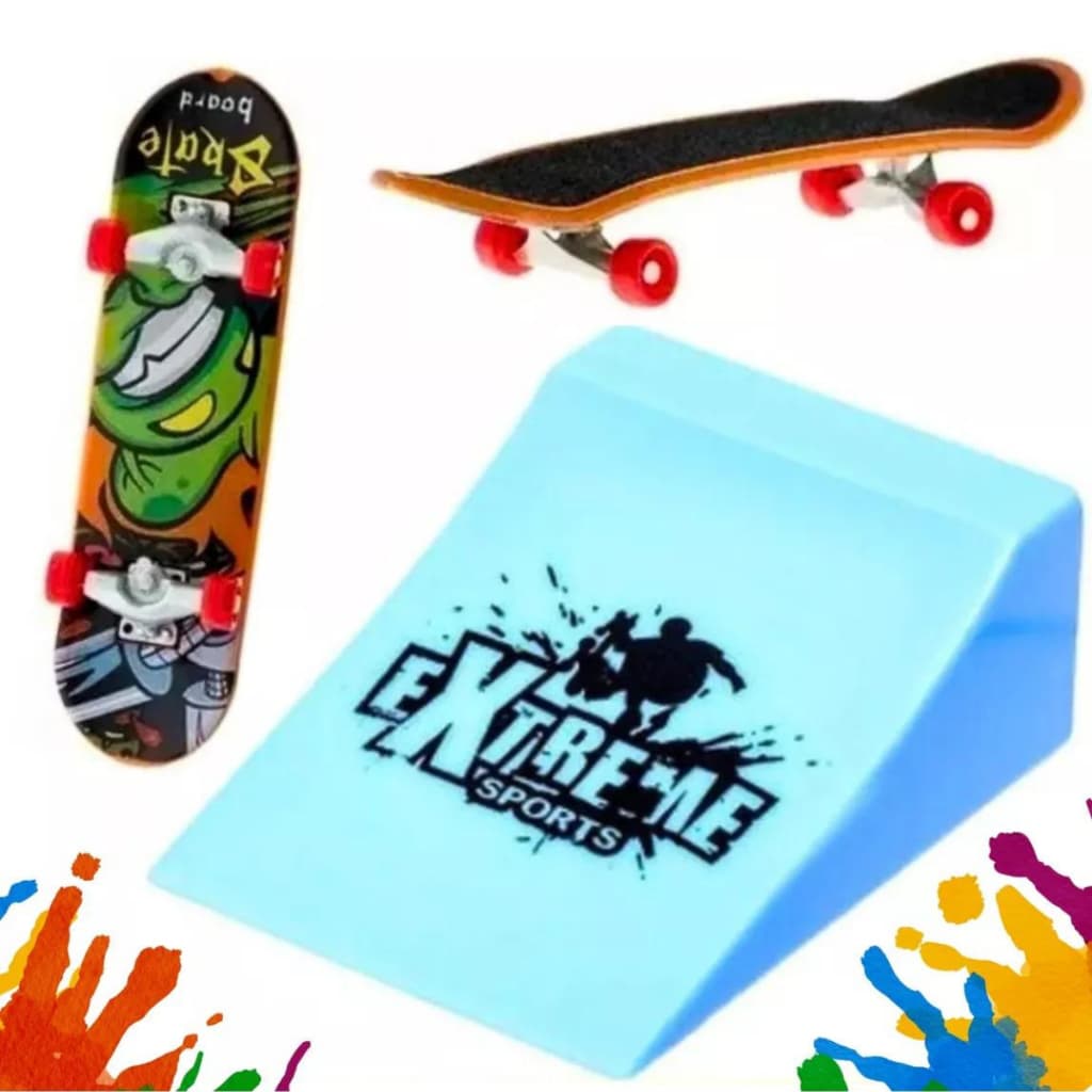 Kit Skate de Dedo com Rampa Fingerboard Profissional Infantil Brinquedo Manobra