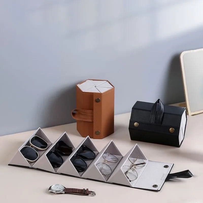 Porta óculos organizador portátil com 06 divisórias