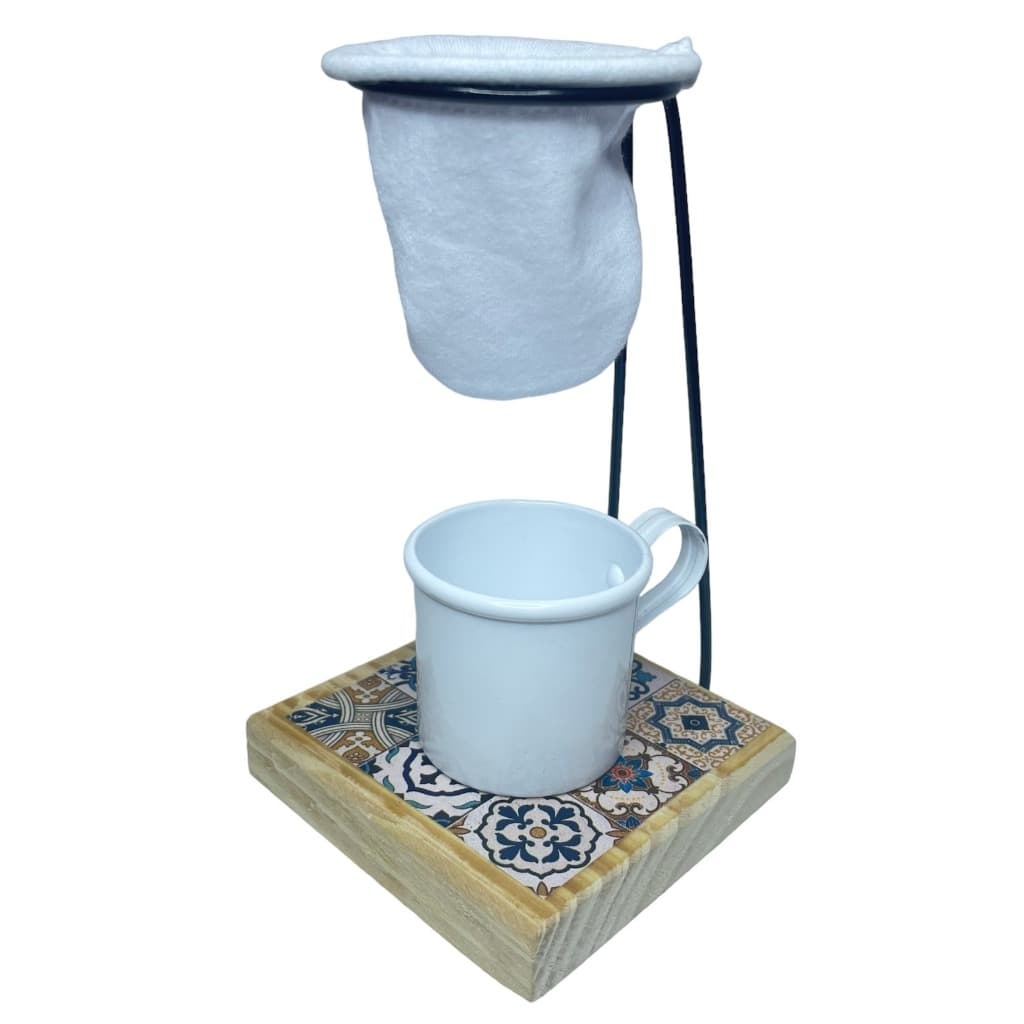 SUPORTE MINI PARA COADOR COM XICARA BRANCA E REFIL