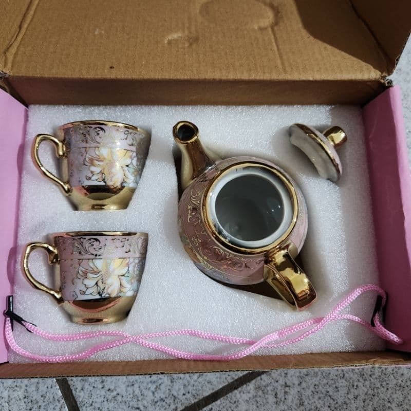 Conjunto bule e xícara de chá Princess Cerâmica e porcelana top10