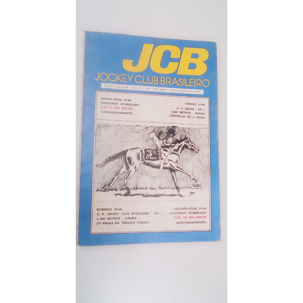 livro - Jcb Jockey Club Brasileiro. Numero 821 - marcações de caneta