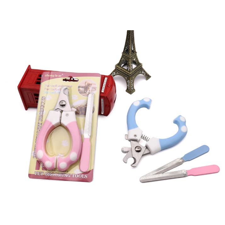 KIT Tesoura + Lixa de Unha Para Pets Cachorro e Gato Tesoura e Lixa Aço Inox - TOPMIX