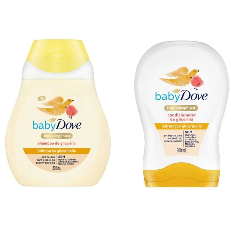 Kit Shampoo e Condicionador Dove Baby Hidratação Glicerinada 200ml