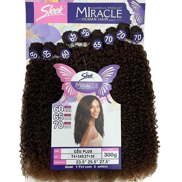 CABELO SLEEK CEU PLUS CACHEADA FIBRA ORGANICA ENTRELACE 300G