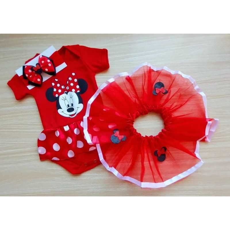 Promoção - Kit Body Saia tule e Laço Bebê Fantasia Mesversario Menina - Escolha o Modelo