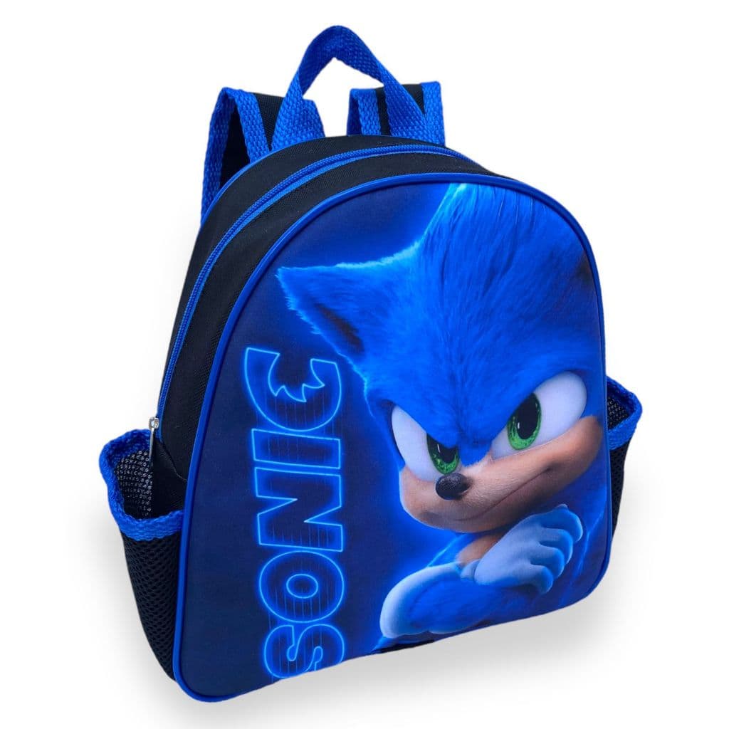 Mochila Infantil Sonic Menino Bolsa Creche e Passeio Desenho Filme Resistente Criança