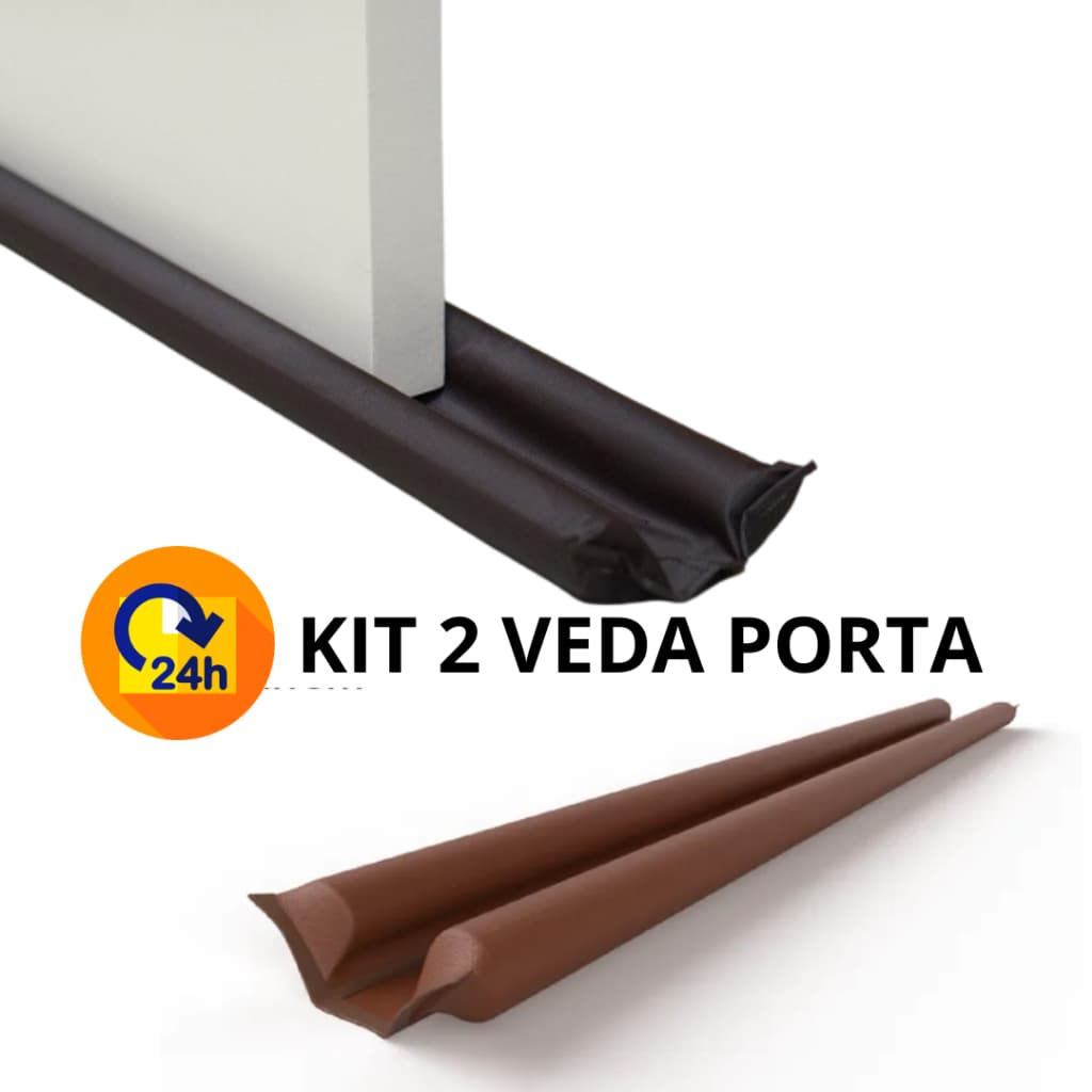 Kit 2 Veda Porta Pó Rolinho Protetor Vedação Ar 80 cm Proteção Contra Insetos Po Água Segura