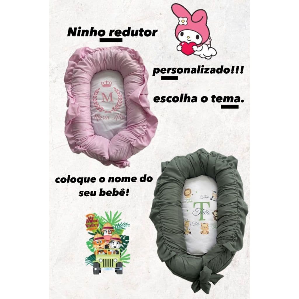 Ninho Redutor de Berço para Bebê (PERSONALIZADO C/NOME DO SEU BEBÊ)