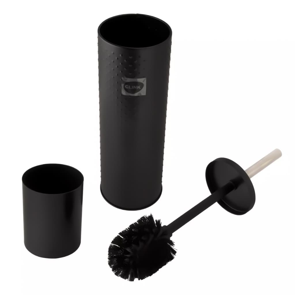 Escova Sanitária Vaso Limpeza Higienização Em Aço Inox e Plástico C/ Suporte Preto