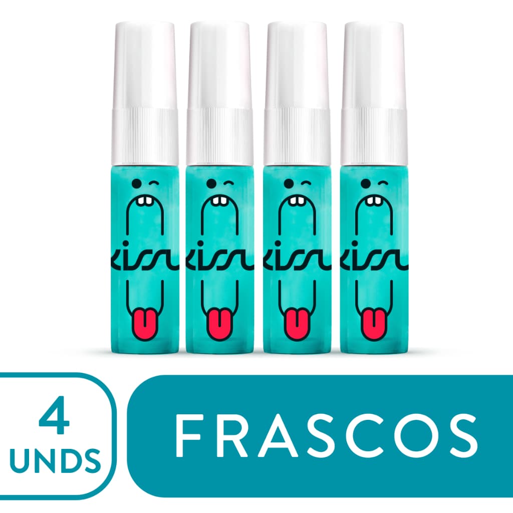 Kissu Spray Bucal 15ml - Kit com 4 (Sabor Menta)