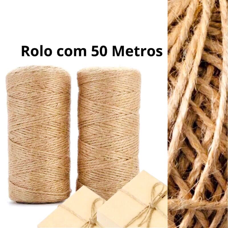 Fio De Juta para Lembrancinha Artesanato 50 Metros Tag