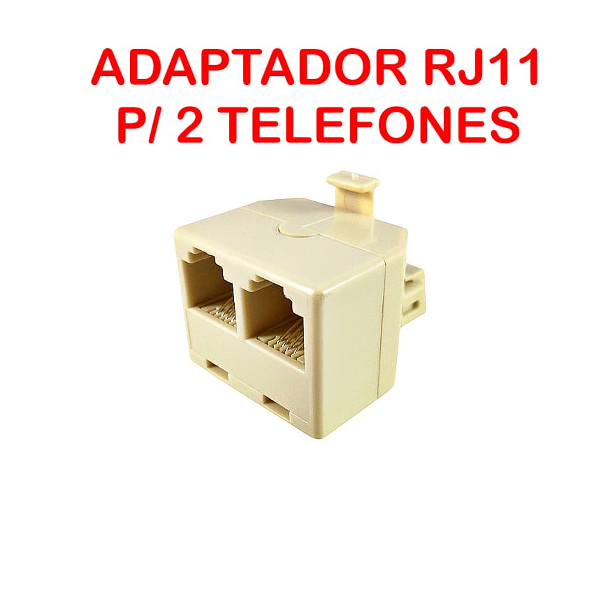 ADAPTADOR PARA TELEFONE 1 RJ11 MACHO X 2 RJ11 FÊMEA