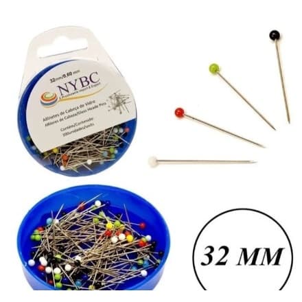 Alfinete Cabeça Vidro Importado