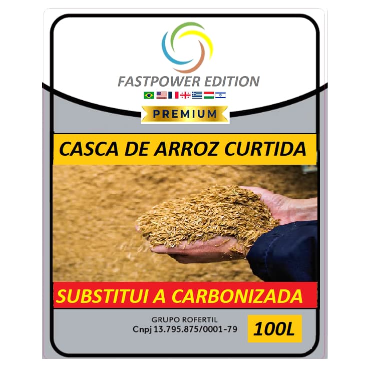 Casca de Arroz Curtida 100 Litros Substitui Casca de Arroz Carbonizada Mais Barato Experimente