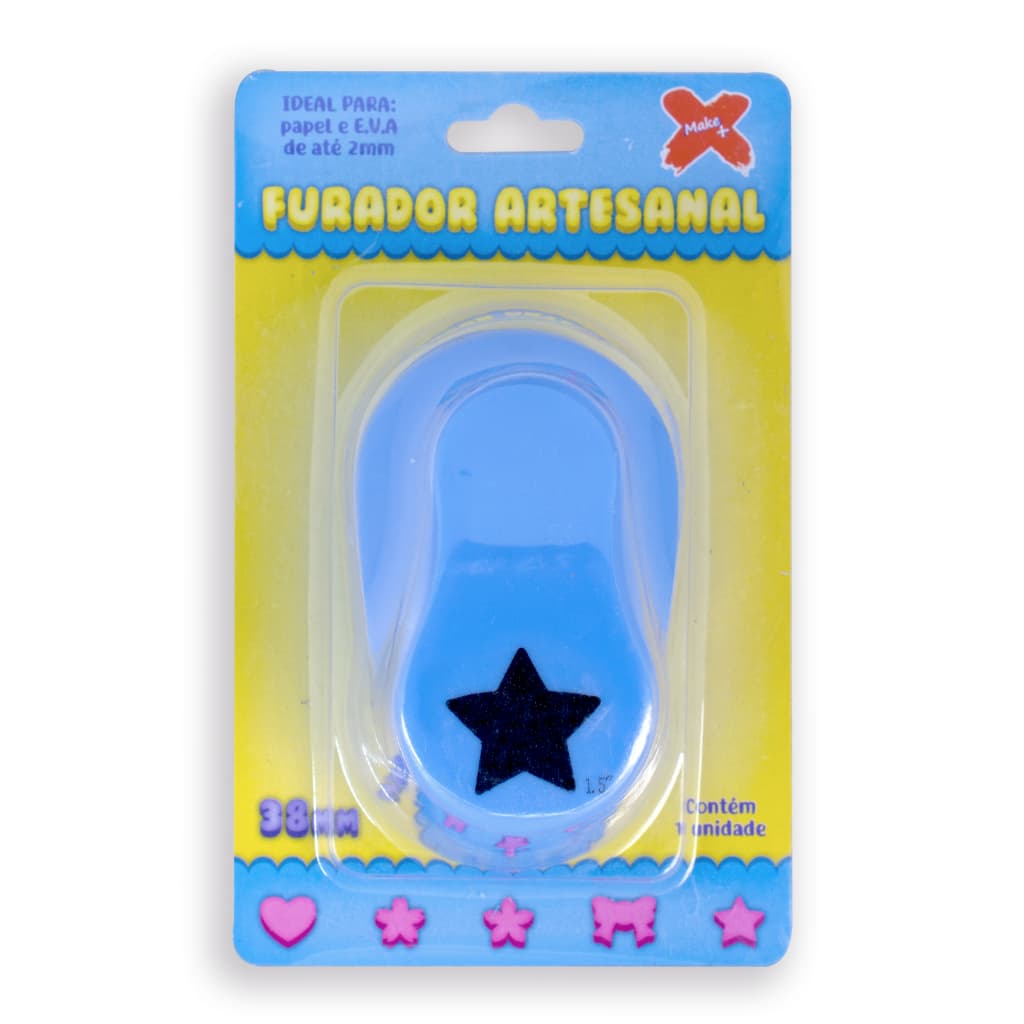 Furador Cortador Estrela 38mm 3.8cm Para Papel e Eva Make+