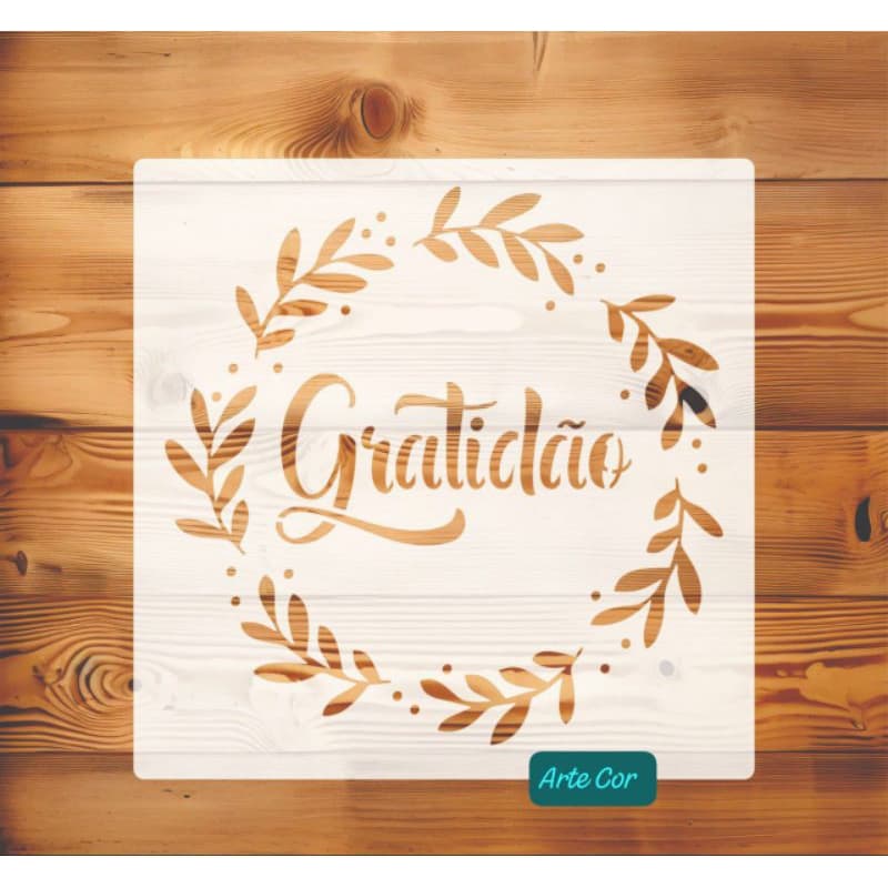 Estencil Gratidão / 20 cm / Molde Vazado