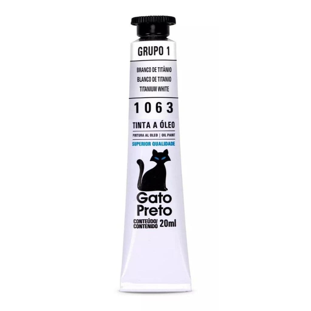 Tinta a Óleo Gato Preto 20ml - 1063 BRANCO DE TITÂNIO