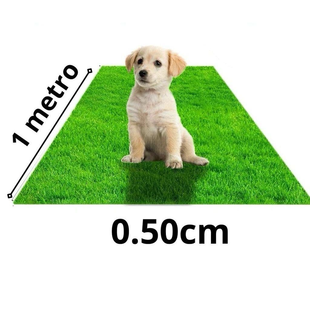 Tapete de Grama Sintética 10mm - 1,00x0,50 (0.5m²) Para Decoração Jardim Campo de futebol - FL10081