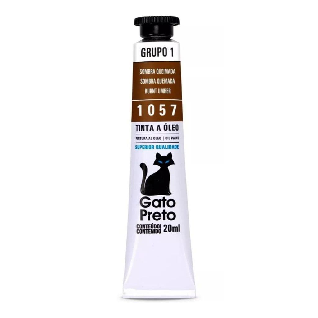 Tinta a Óleo Gato Preto 20ml - 1057 SOMBRA QUEIMADA
