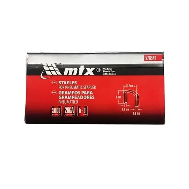 Grampos Para Grampeadores Pneumático 8 Mm Embalagem Com 5000 Unidades 576549 Mtx