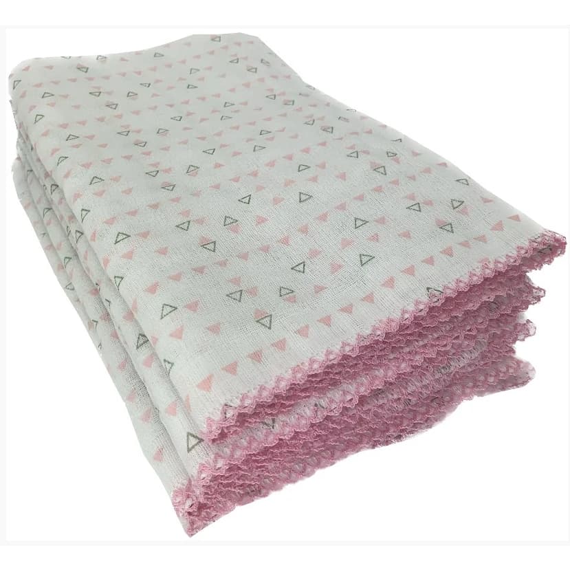 5 Fralda De Pano Cremer 70x70cm Com Crochê