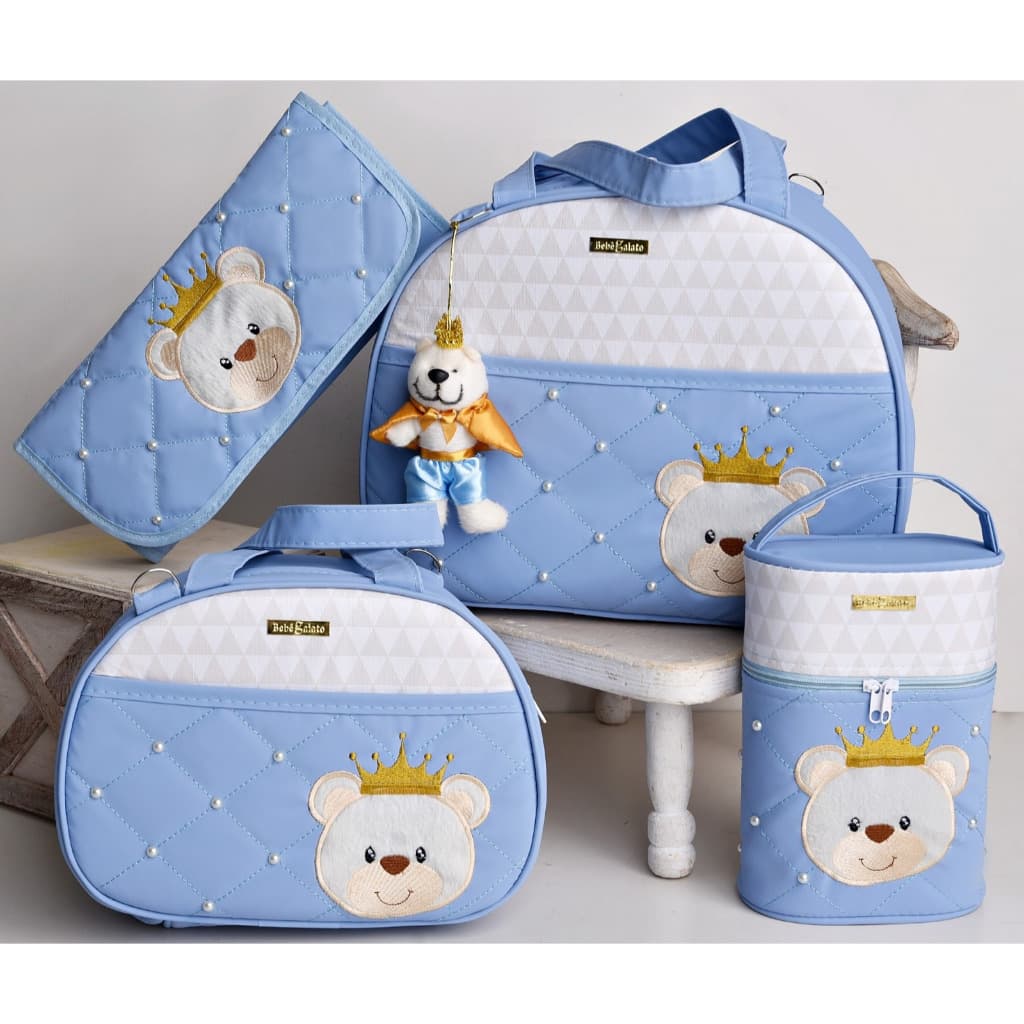 Kit Bolsas Para Maternidade Ursinho de Bebê Com Pingente Ursinho