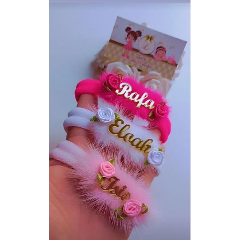Laço Luxo Frufru saída de maternidade c nome na meia  personalizado recém nascido lacinhos bebê menina acessórios faixa