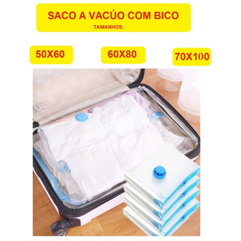Saco Sacos A Vácuo Organizadores Organizador 50X60 60X80 70X100 Para Viagem Prático E Fácil Vários Tamanhos Á Escolha