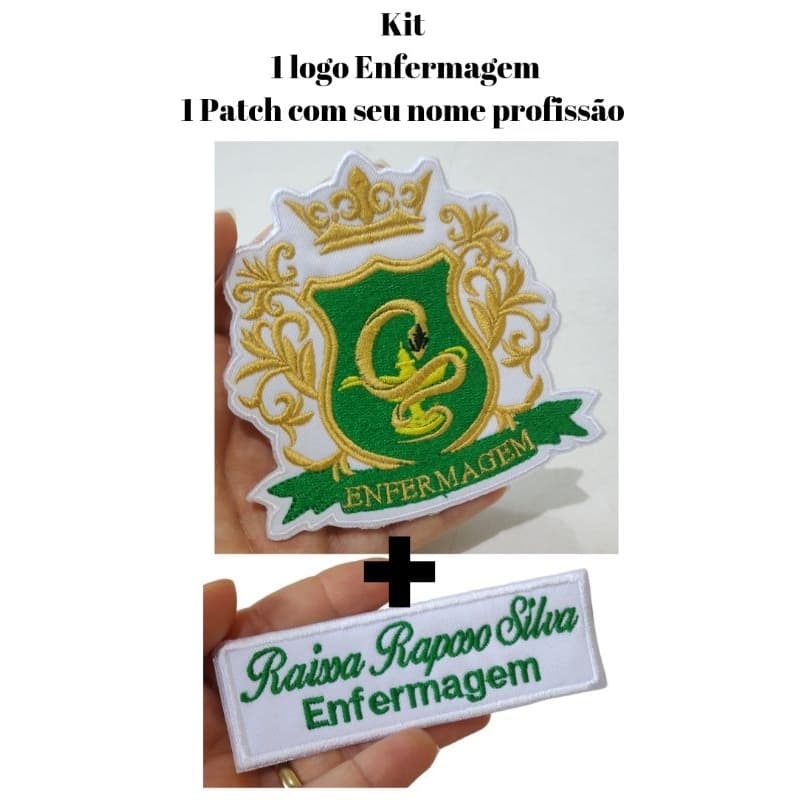 Patch Termocolante Enfermagem cobra - kit  logo + Nome