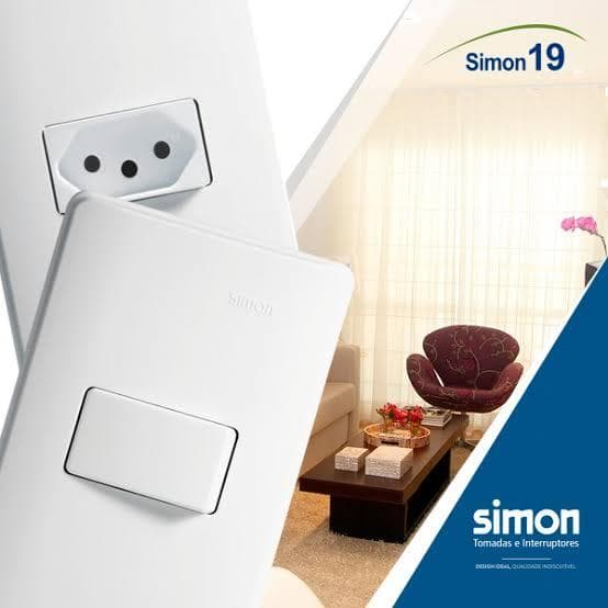 Simon19 Linha modular / Tomadas 10A/20A Interruptores Paralelo/Simples Placas 4x2 4x4