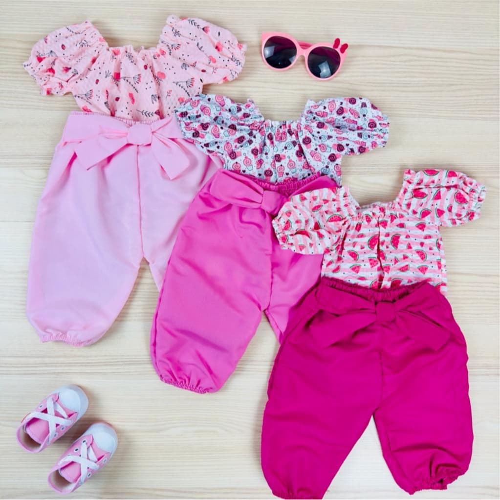 Cropeed Estampado + Calça Capri de Bebê