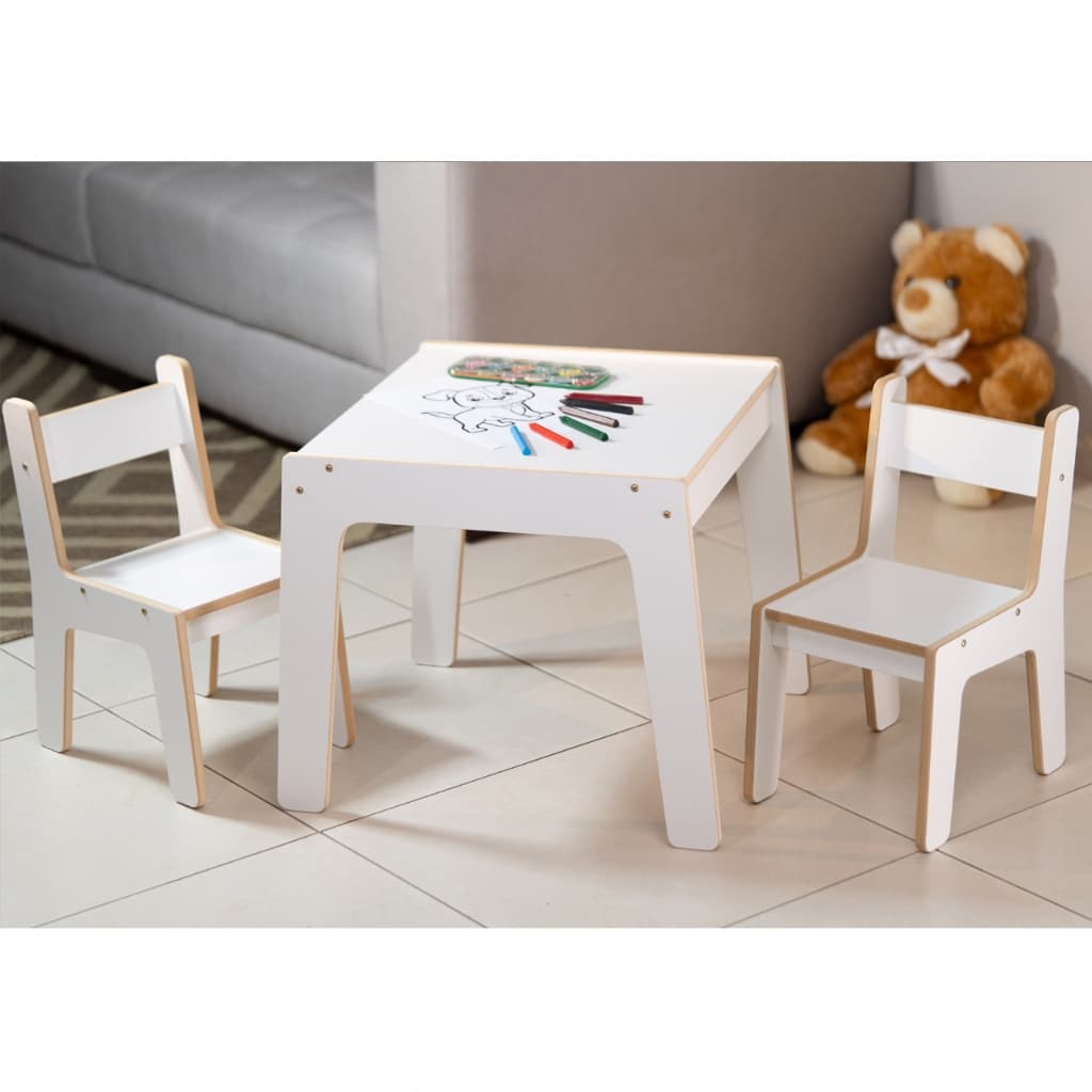 Kit 1 Mesa 2 Cadeiras Infantil Criança Mesinha MDF Estudo Criatividade Lazer Brinquedoteca Autonomia