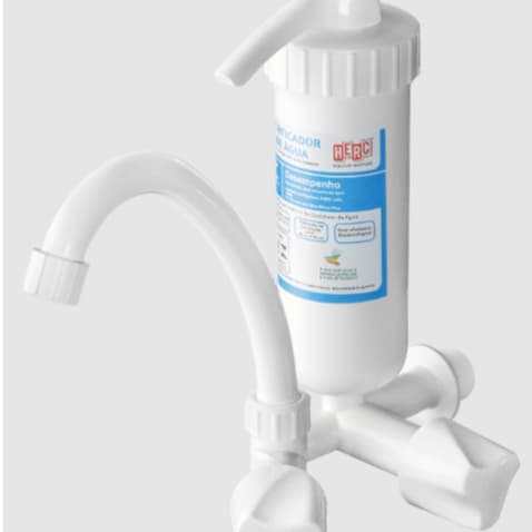 Torneira com Filtro Purificador de Parede Bica Móvel Plus Branco HERC