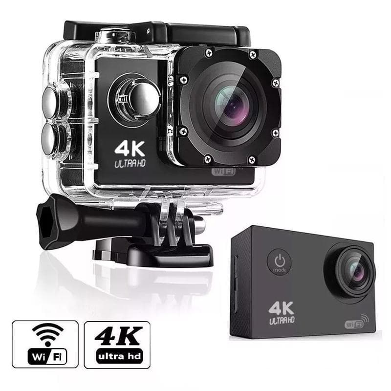 Câmera 4k Sports Ultra Hd Dv Wi-fi Prova D'água Com Controle Remoto