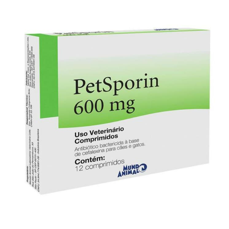 Petsporin 600mg 12 Comprimidos para Cães e Gatos Mundo Animal