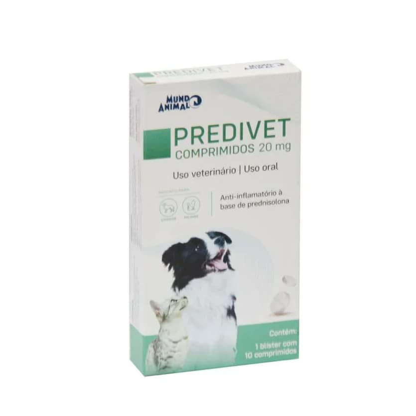 Predivet 20mg 10 Comprimidos para Cães e Gatos Mundo Animal