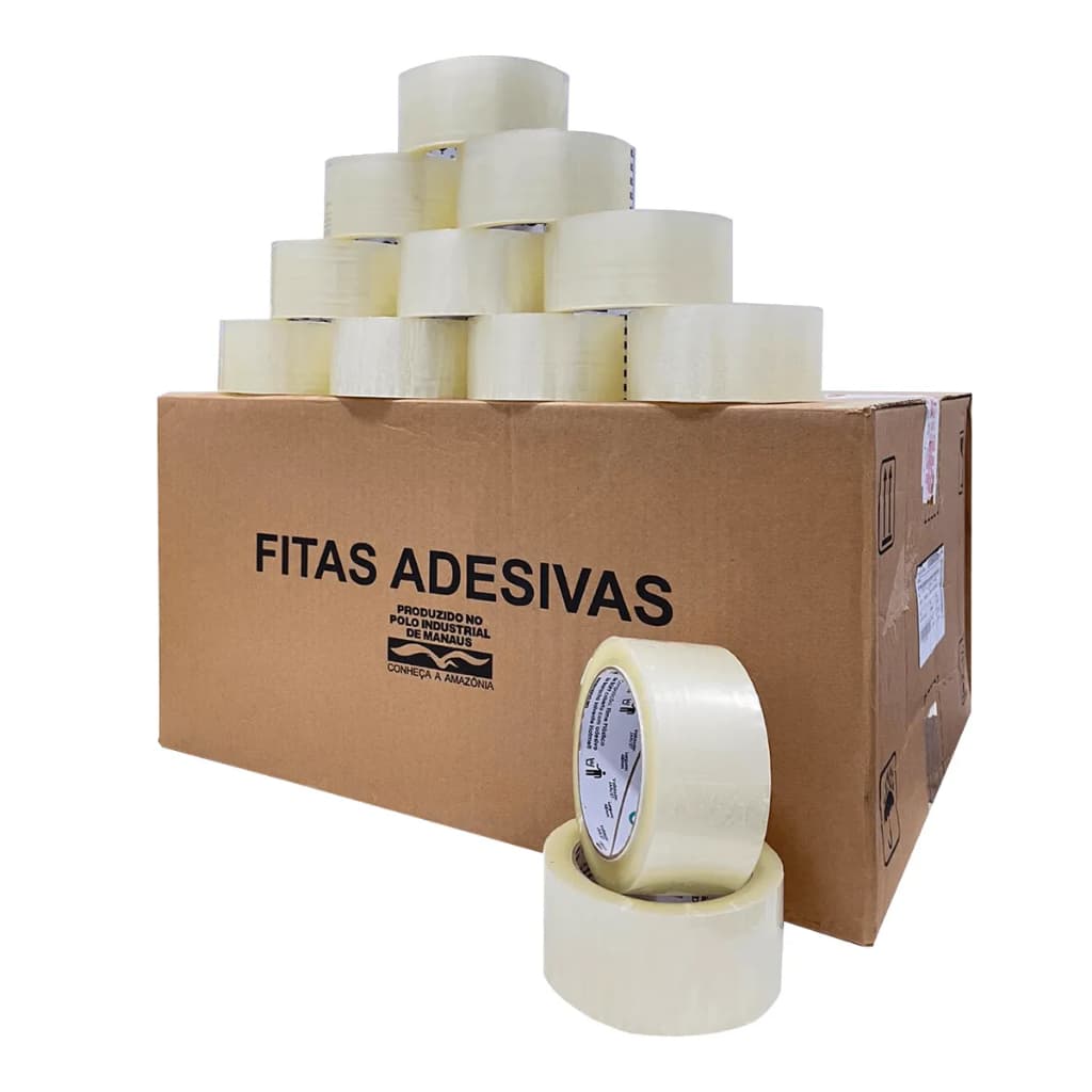 Kit Caixa com 30 Fitas Adesiva Transparente 45x100 Metros Direto da Fabrica