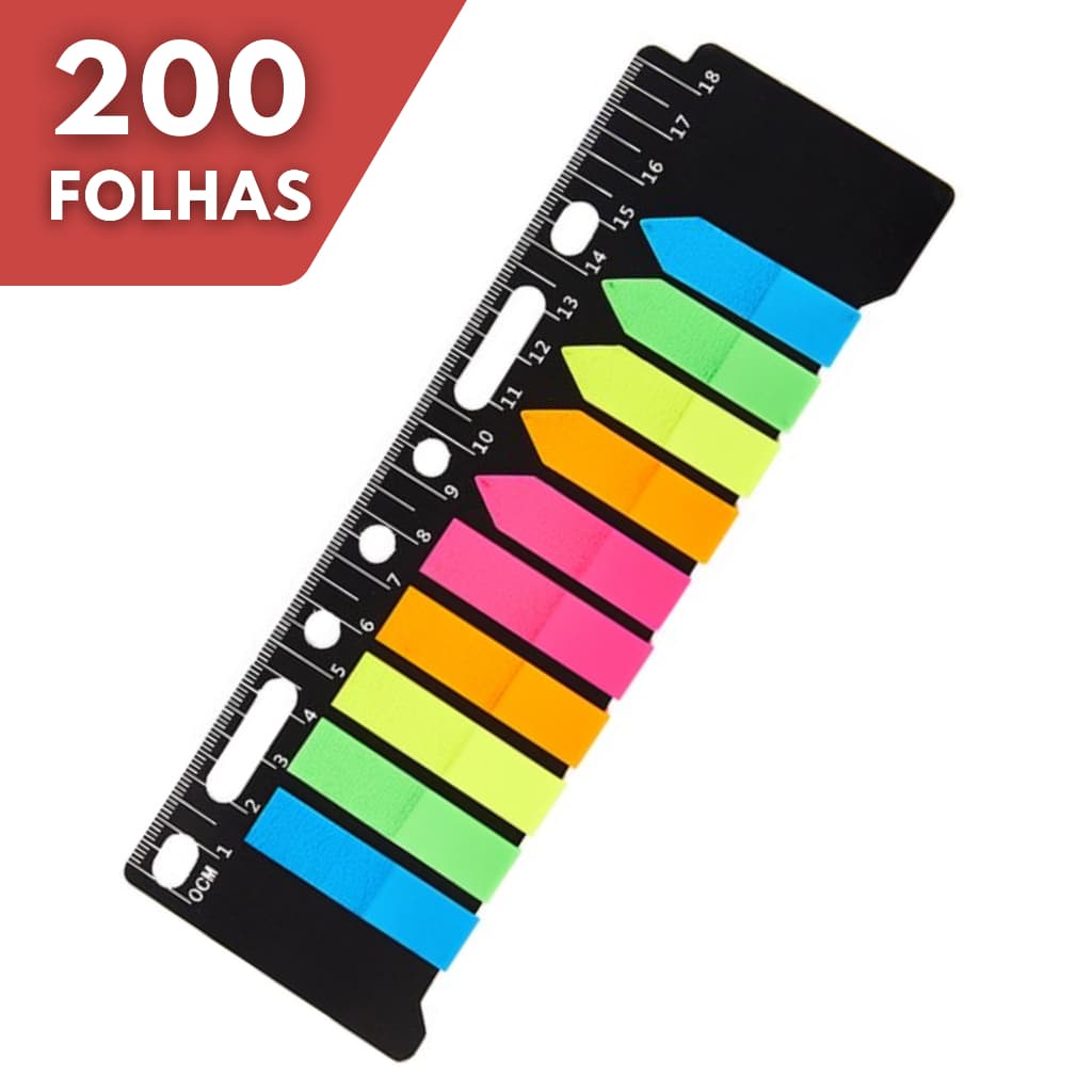 Bloquinho 200 folhas marcador de página auto adesiva auto colantes neon coloridas