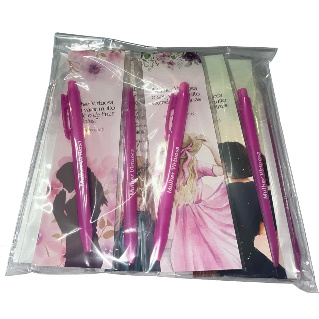 Mulher virtuosa- Kit 10 marca paginas com caneta